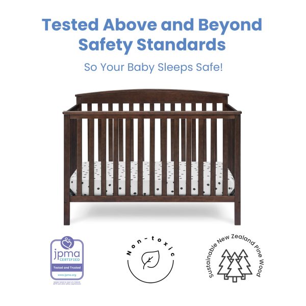 Delta Children Hanover 6-in-1 Convertible Baby Crib, Walnut Espresso - Image 5