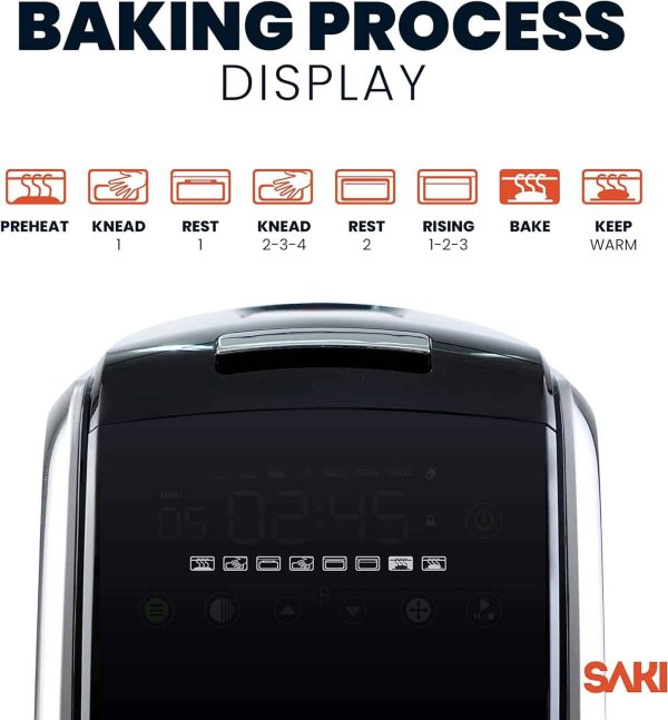 SAKI 3 LB Large Bread Maker Machine, 12-in-1 Programmable Large Bread Machine - Image 4