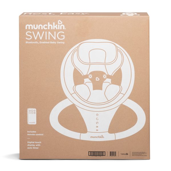 Munchkin Bluetooth Enabled Lightweight Baby Swing with Natural Sway in 5 Ranges of Motion, Includes Remote Control, White - Image 2