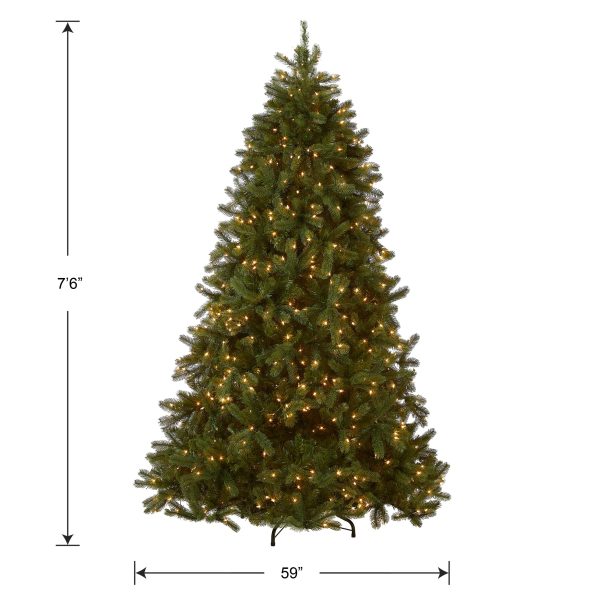 Tree Company Pre-Lit  Feel Real  Artificial Full Downswept Christmas Tree, Green, Douglas Fir, White Lights, Includes Stand, 7.5 feet - Image 2