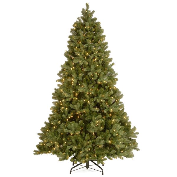 Tree Company Pre-Lit  Feel Real  Artificial Full Downswept Christmas Tree, Green, Douglas Fir, White Lights, Includes Stand, 7.5 feet