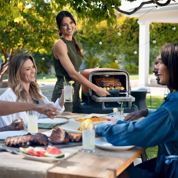 Woodfire Pizza Oven, 8-in-1 Outdoor Oven, 5 Pizza Settings, Smoker,  Woodfire Technology, Electric   OO101 - Image 3