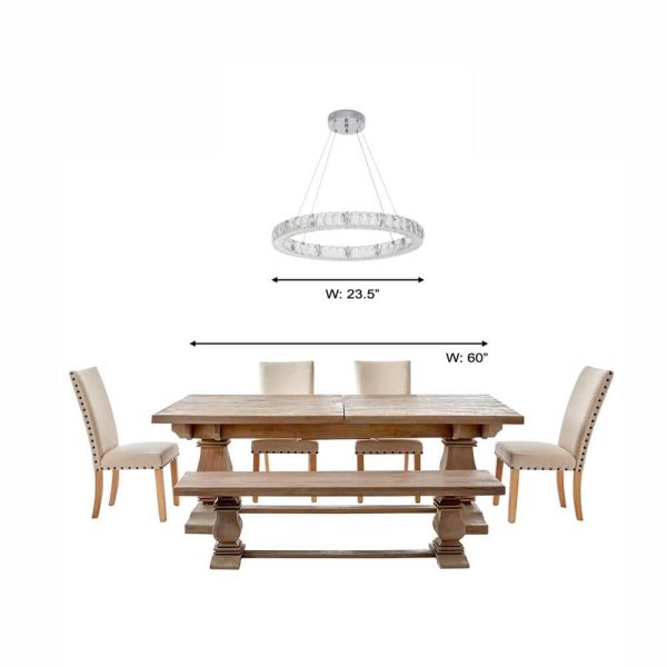 Collection 20748-001 24 in. Chrome Integrated LED Pendant with Clear Crystals - Image 2