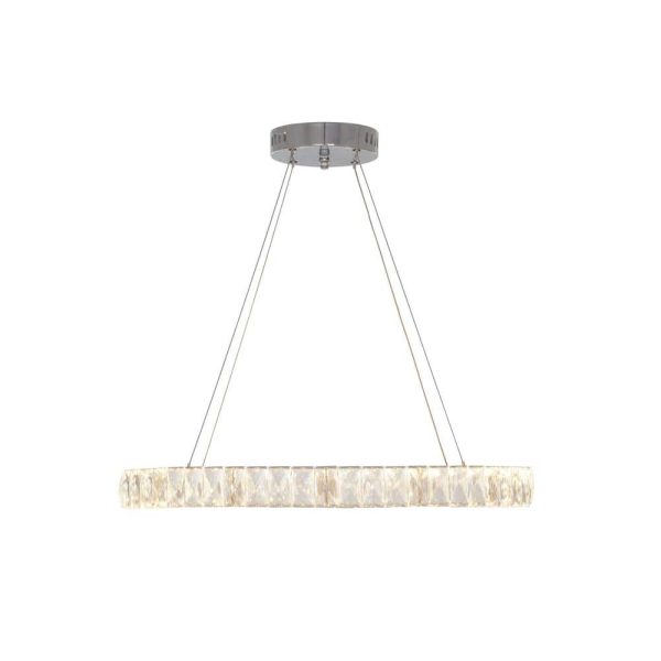 Collection 20748-001 24 in. Chrome Integrated LED Pendant with Clear Crystals - Image 5
