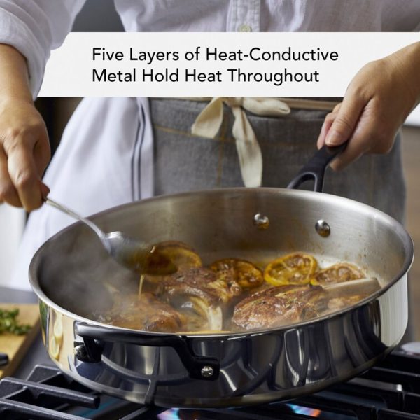 5-Ply Clad Stainless Steel Cookware Set, 10-Piece, Polished Stainless Steel - Image 6