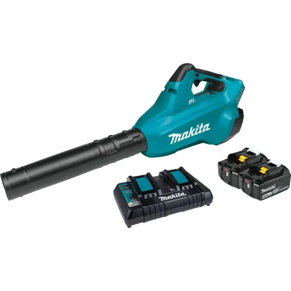 XBU02PT 120 MPH 473 CFM 18-Volt X2 (36-Volt) LXT Lithium-Ion Brushless Cordless Blower Kit with 2 Batteries 5.0Ah and Charger