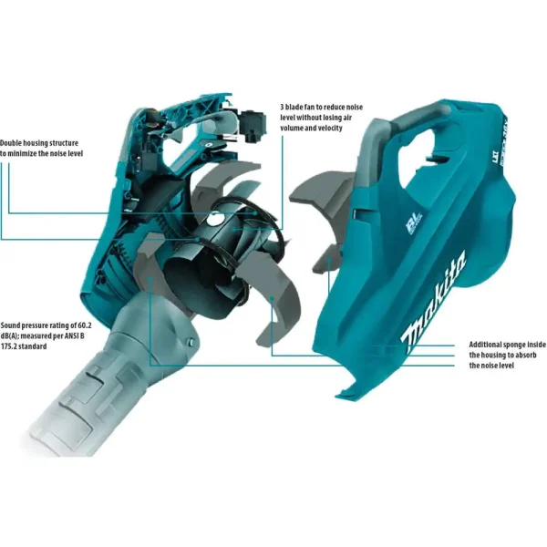 XBU02PT 120 MPH 473 CFM 18-Volt X2 (36-Volt) LXT Lithium-Ion Brushless Cordless Blower Kit with 2 Batteries 5.0Ah and Charger - Image 7