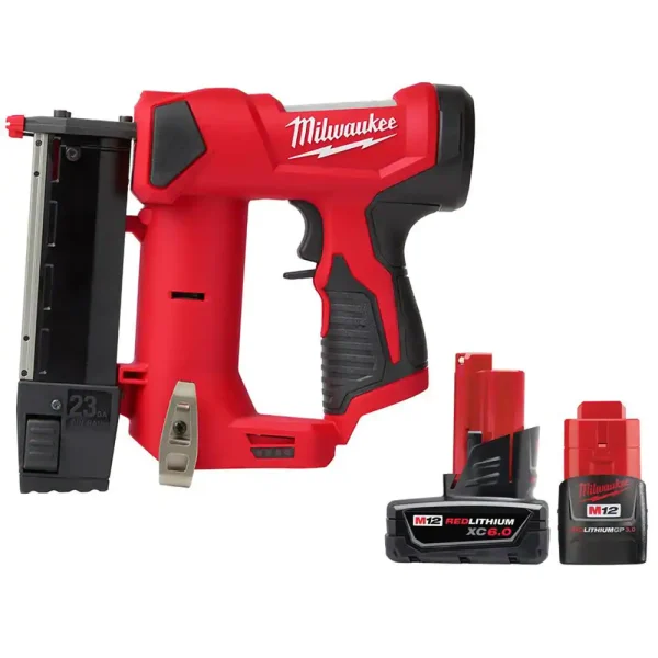 2540-20-48-11-2460-48-11-2430 M12 12-Volt 23-Gauge Lithium-Ion Cordless Pin Nailer with M12 6.0Ah and M12 3.0Ah Battery Packs