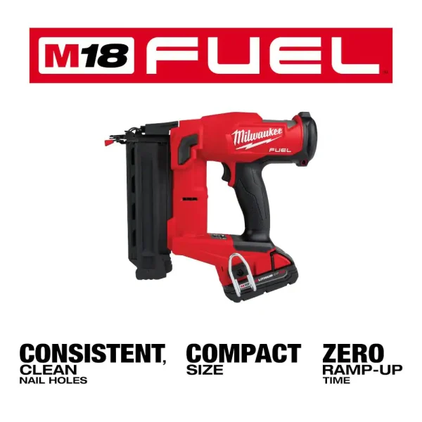 2746-21CT M18 FUEL N II 18-Volt 18-Gauge Lithium-Ion Brushless Cordless Brad Nailer Kit with One 2.0 Ah Battery, Charger and Bag - Image 5