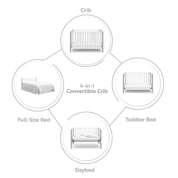 Storkcraft Modern Pacific Pebble Gray 4-in-1 Convertible Crib - Image 3