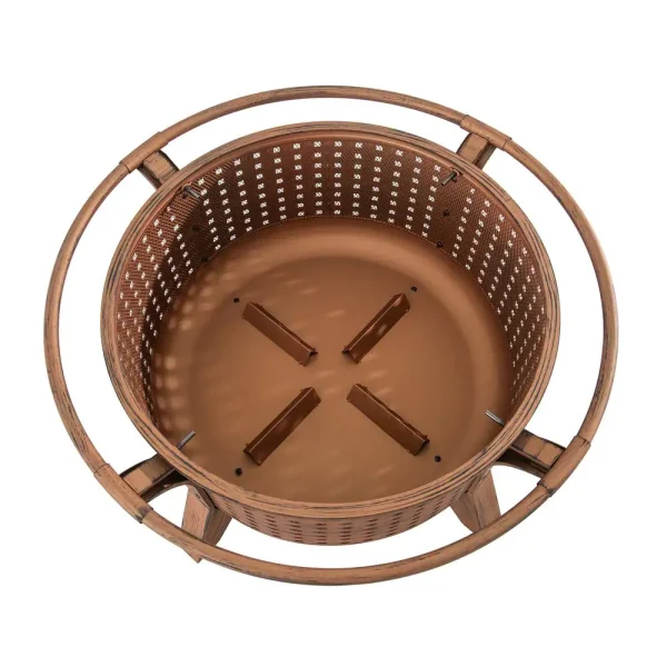 Sunjoy A301026800 Woven 30 in. Outdoor Round Wood Burning Firepit - Image 5