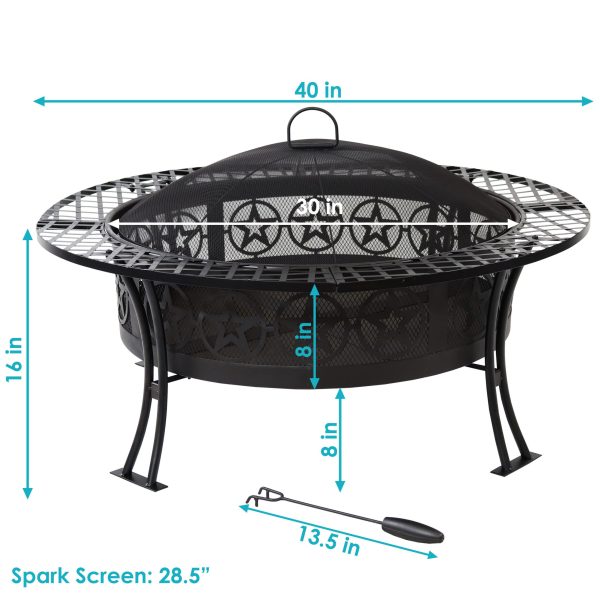Decor RCM-LG427S 40-in W Black Steel Wood-Burning Fire Pit - Image 4