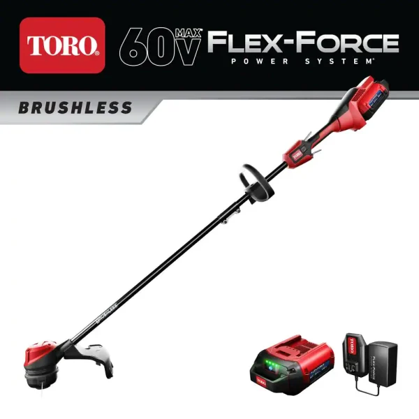 51831 60V Max Lithium-Ion Brushless Cordless 15 in. / 13 in. String Trimmer   2.0 Ah Battery and Charger Included