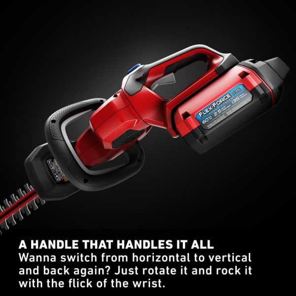 51840 Flex-Force 24 in. 60V Max Lithium-Ion Cordless Hedge Trimmer   2.5 Ah Battery and Charger Included - Image 4