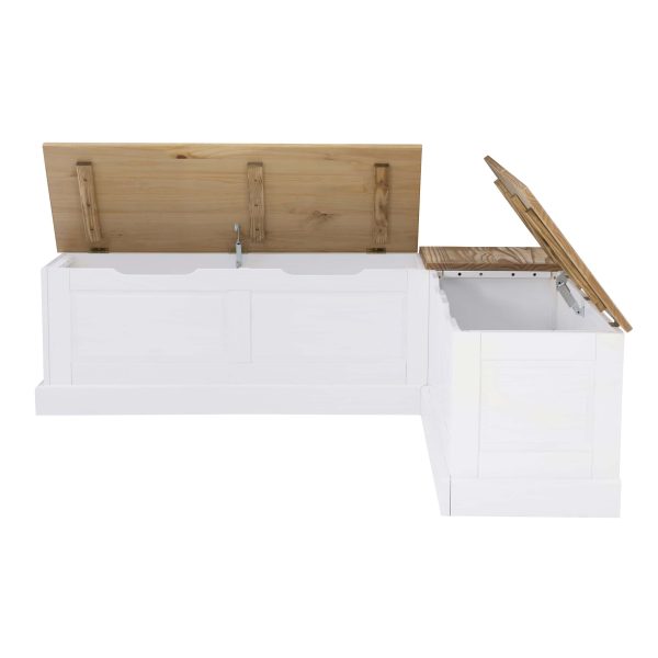 Tobin Backless Corner Dining Nook   Natural/White - Image 15