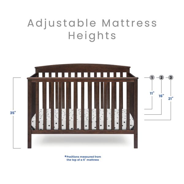 Delta Children Hanover 6-in-1 Convertible Baby Crib, Walnut Espresso - Image 7
