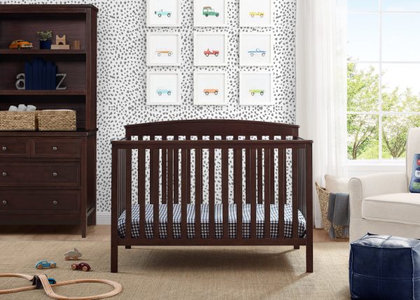 Delta Children Hanover 6-in-1 Convertible Baby Crib, Walnut Espresso - Image 3