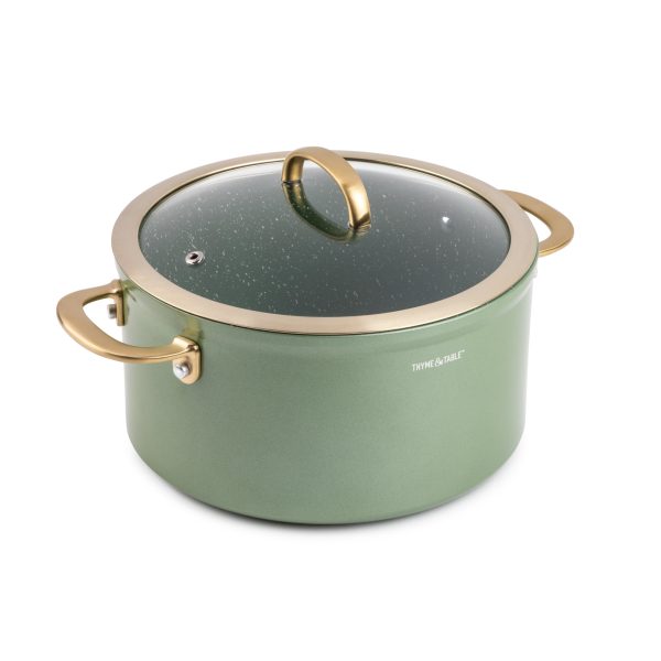 Thyme   Table Nonstick Supreme Cookware, 12-Piece Set, Olive - Image 7