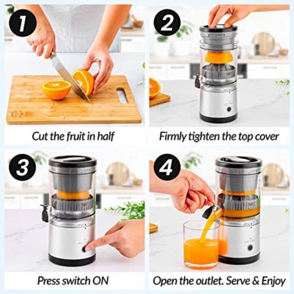 Zulay Kitchen 45-Watt Juice Vortex Lemon and Orange Juicer with USB Charger and Cleaning Brush Included - Image 9