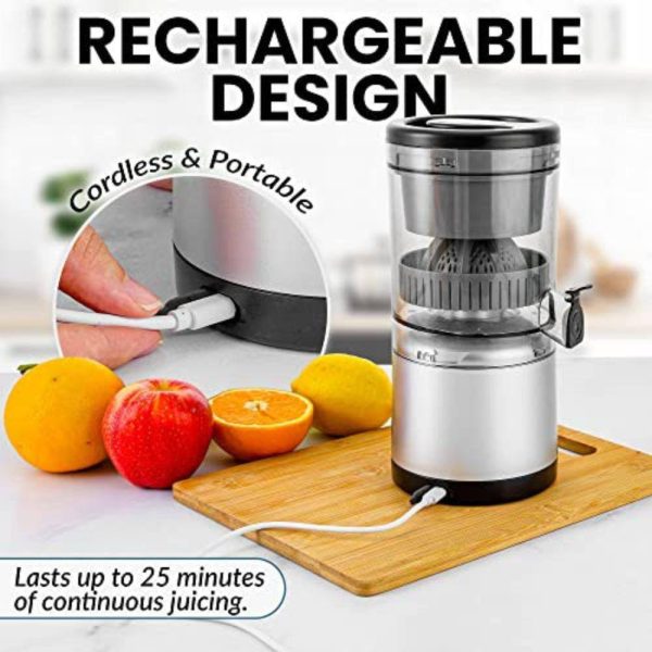 Zulay Kitchen 45-Watt Juice Vortex Lemon and Orange Juicer with USB Charger and Cleaning Brush Included - Image 5