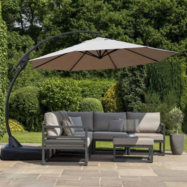 Boyel Living 12 ft. Cantilever Patio Umbrella Fade Resistant and UV Protected with Base in Beige - Image 8