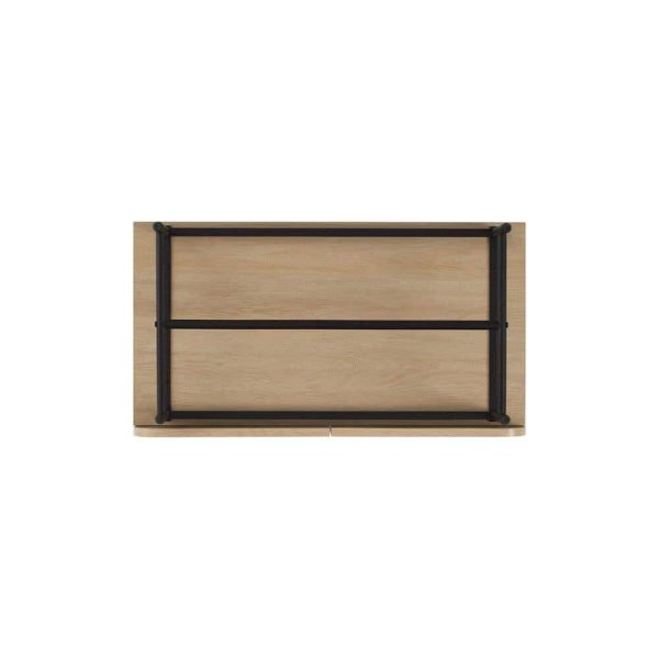 Welwick Designs Coastal Oak/Black Wood and Metal Reeded Accent Cabinet with 2 Doors - Image 5