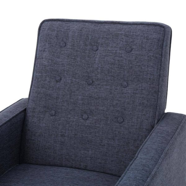 Mervynn Modern Dark Blue Polyester Club Chair Recliners (Set of 2) - Image 7
