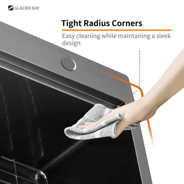 33 in. Drop-In Double Bowl 18 Gauge Gunmetal Black Stainless Steel Workstation Kitchen Sink - Image 10