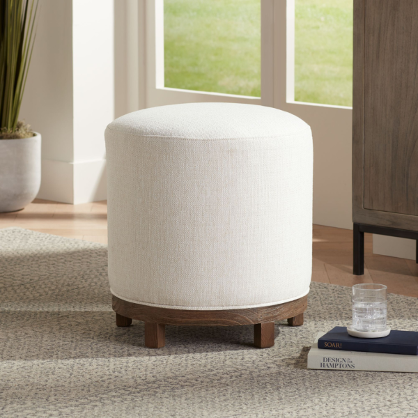 55 Downing Street Daniel 22  High Zeus Pearl Fabric Swivel Dining Stool