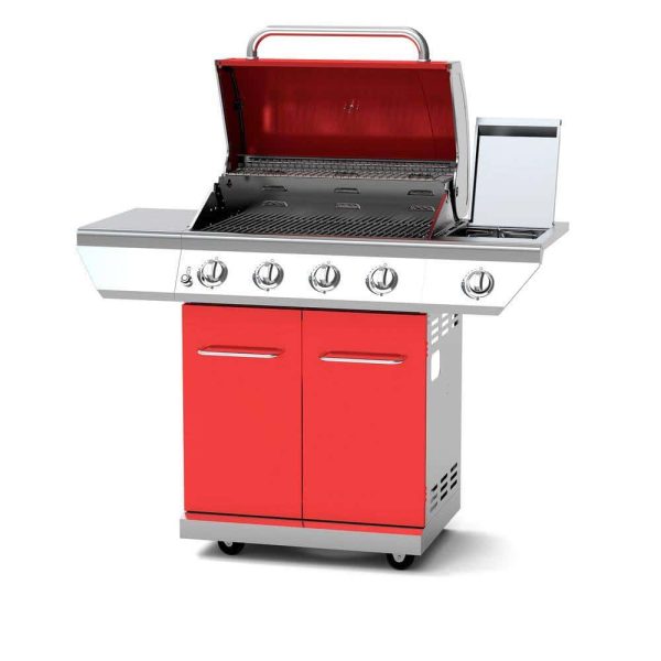 720-0830HR 4-Burner Propane Gas Grill in Red with Side Burner - Image 10