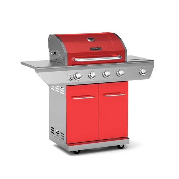 720-0830HR 4-Burner Propane Gas Grill in Red with Side Burner - Image 13