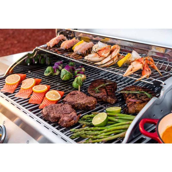 720-0830HR 4-Burner Propane Gas Grill in Red with Side Burner - Image 2