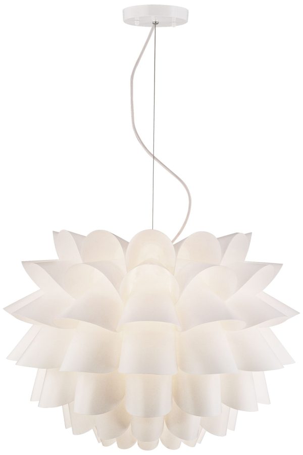 25 1/4  Wide Modern White Flower Pendant Chandelier - Image 6