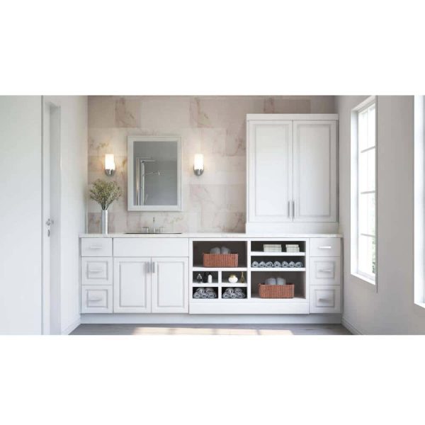 Bay KCSB36-SW  36 in. W x 24 in. D x 34.5 in. H Ready to Assemble Corner Sink Base Kitchen Cabinet in Satin White without Shelf - Image 14