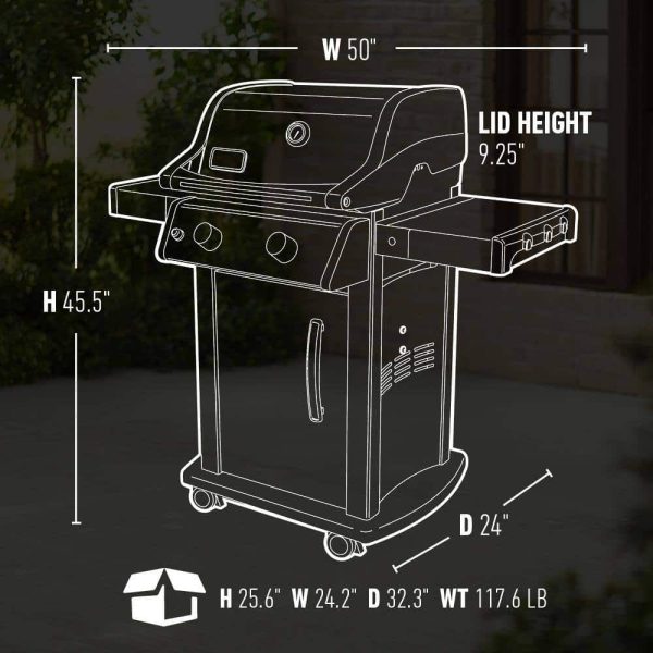 46110001 Spirit E-210 2-Burner Liquid Propane Gas Grill in Black with Built-In Thermometer - Image 14